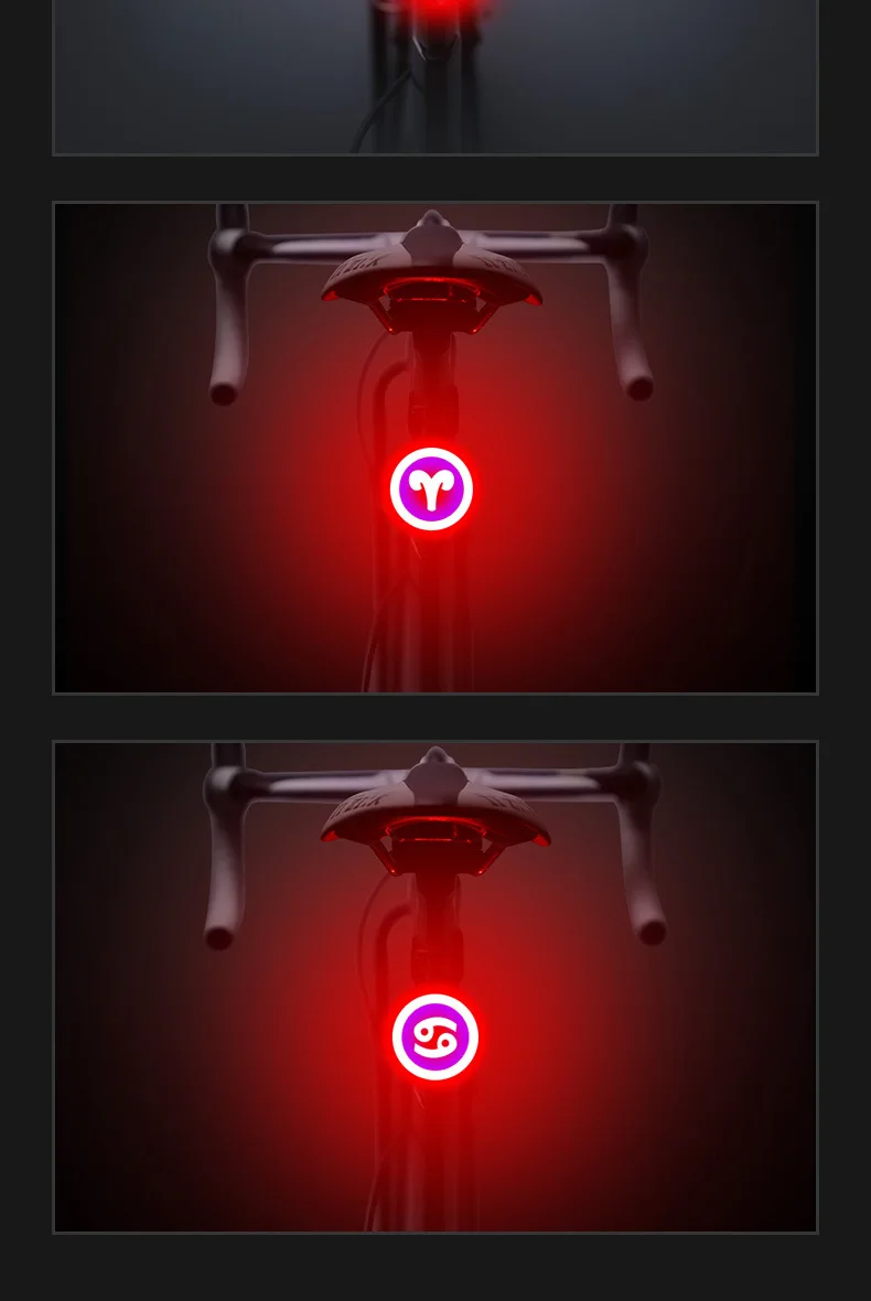 Bicycle Taillights USB Charging Mountain Bike Lights Night Riding Road Bike Riding Highlight Creative Taillight Equipment Access