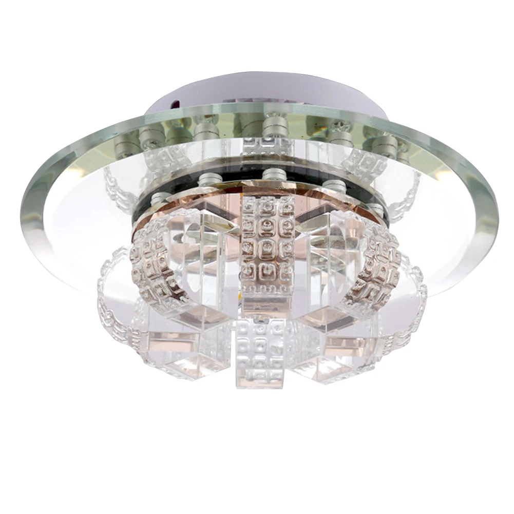 

3W Round Aisle Ceiling Light Home Decor Atmosphere Lamp Modern Corridor Dimmable Hallway Mirror LED Crystal Chandelier Pendent