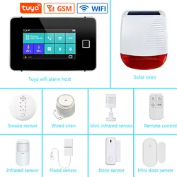 4.3 Inch TFT Screen Alarm WiFi Gsm Security Fingerprint Arming Display Tuya Smart Life Alexa With 433Mhz Motion Sensor Detector