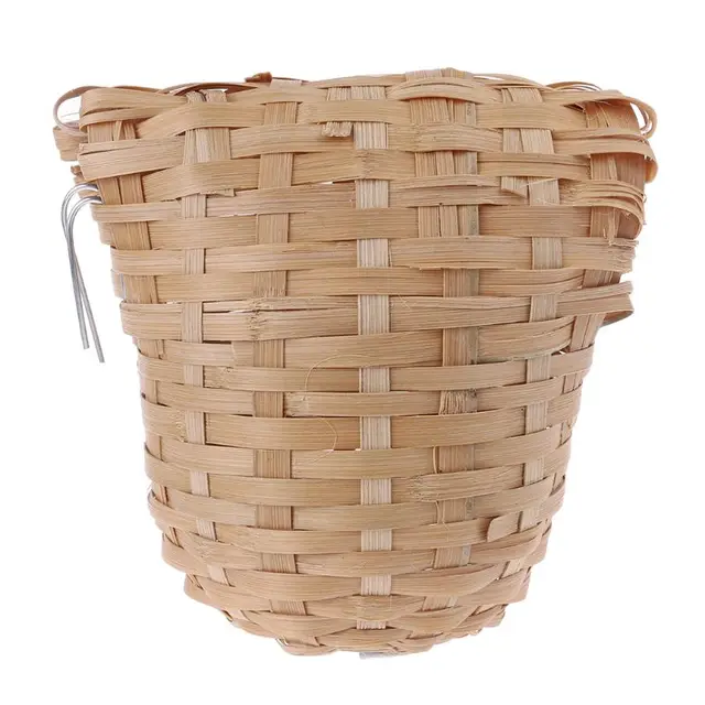 Casetta Per Uccelli In Fibra Di Bambù - Diametro 15cm, Altezza 28cm, Arancione - Foto 7