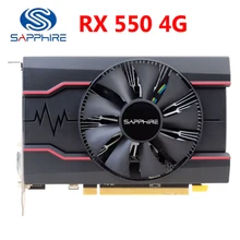 SAPPHIRE RX550 4 Гб видеокарта GDDR5 видеокарты для AMD RX 500 серии RX 550 4G D5 Radeon RX550-4GB DisplayPort HDMI DVI б/у