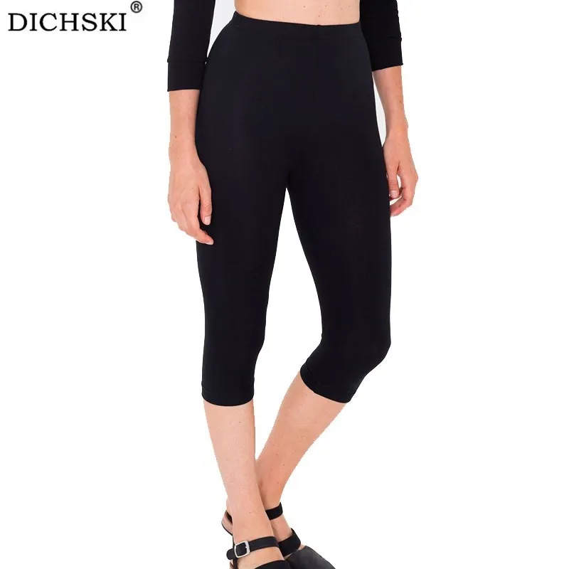 

DICHSKI Sport Leggings High Waist Capris Women Sports Running Capris Material Bodybuilding Exercise Fitness Yoga Workout Legging