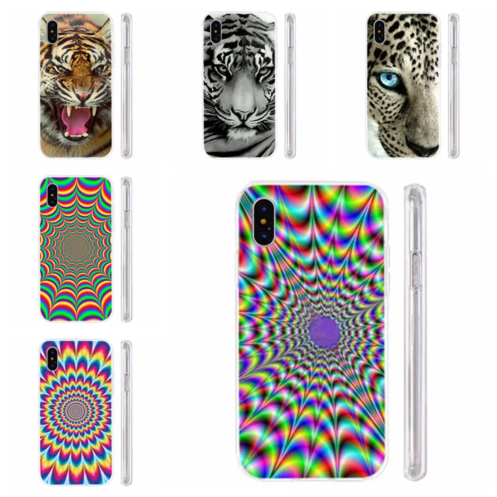 Чехол для iPhone 6 6s 7 8 Plus 11 Pro x xs xr max Cover Kaleidoscope Tiger Animal Series Мягкий ТПУ чехол телефона 72 |