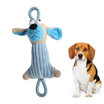 

Plush Pet Toys Supplies Cartoon Cute Pet Dog Toys Plush Dog Toys Squeaky Dog Chew Toys for Small Dogs (Blue)