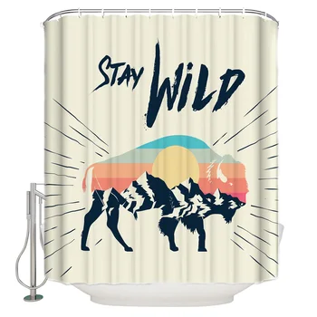 

DEARHOUSE Shower Curtain Cattle Mountain Sky Sunrise Shower Curtain Bathroom Curtain Home Decoration