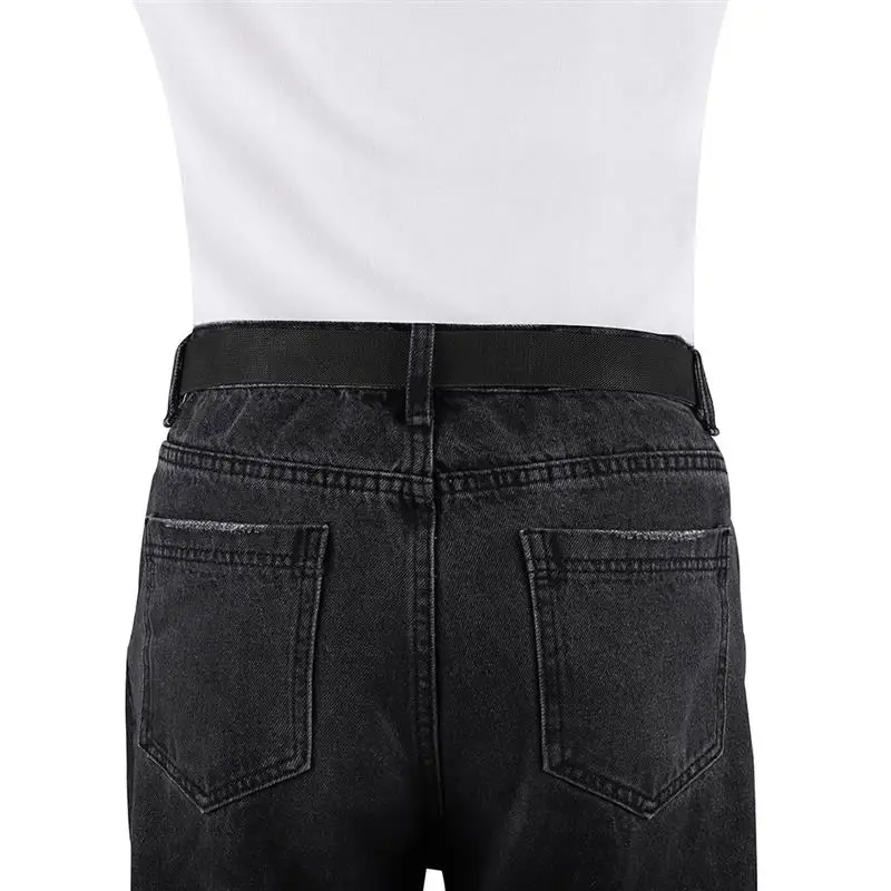 Belt Without Buckle Unisex waist Elastic stretch Jeans hidden Invisible Woven Fabric Traceless sewing fabric paste