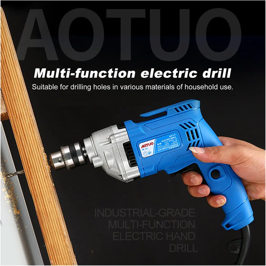 

710W Electric Handheld Screwdriver Drill Self-lock Chuck/Metal Chuck Electric Drilling Machine Mini Hand Drill Power Tool