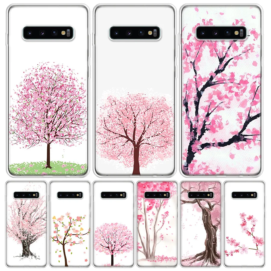 Cherry Blossom Tree Phone Case For Samsung Galaxy S10 S21 S20 FE Ultra S10E S9 S8 Plus S7 J4 J8 J6 + Shell Coque Back Cover Capa | Мобильные