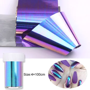 

1 Roll Blue Chameleon Nail Foils Aurora Color Nail Art Transfer Sticker Slide Nail Art Decal Summer Popular Nails Accessories