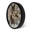 Luxury Abstract Fluid Art Painting Modern Design Wall Clock Black Gold Marble Printed Clock Silent Movement Watch For Bedroom 6