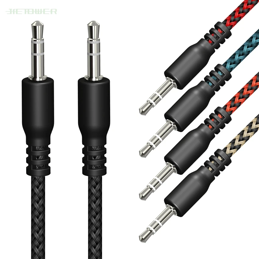 Aux Cable Speaker braid Wire Jack Audio Cable For Car Headphone Adapter Jack 3 5 mm Speaker Cable For Microphone MP4 1000pcs lot