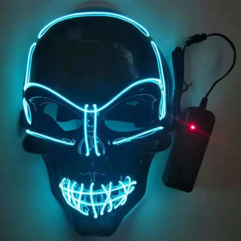 Halloween LED Glowing Mask Fluorescent Mask Scary Mask For Halloween Theme Party Bar Show Cosplay Purge Movie