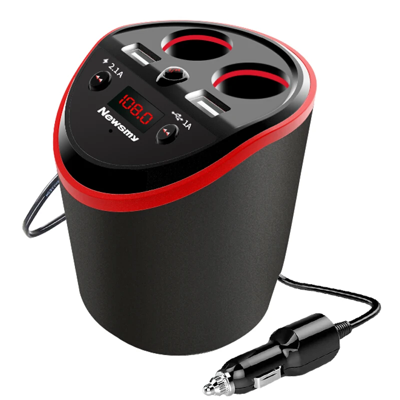 Newsmy C60 Bluetooth Автомобильный MP3 телефон плеер светодиодный дисплей прикуриватель USB FM для Lossless функция памяти музыки для автомобиля