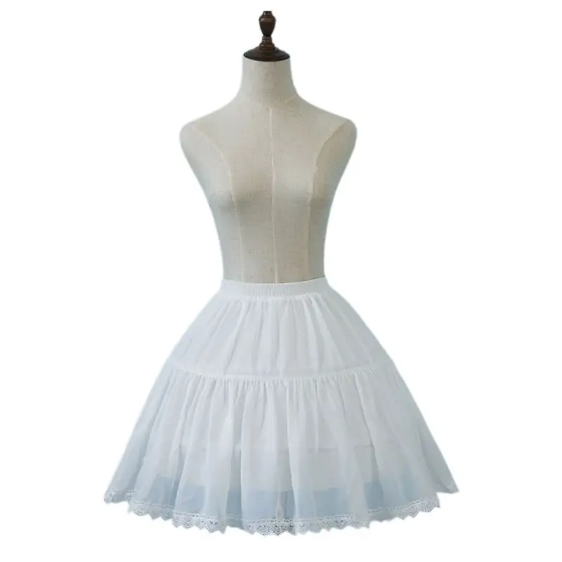 Кружевная Короткая юбка для невесты, однотонная белая пышная Пышная юбка-пачка для женщин и девочек, пышная короткая юбка-кринолин для выпускного вечера