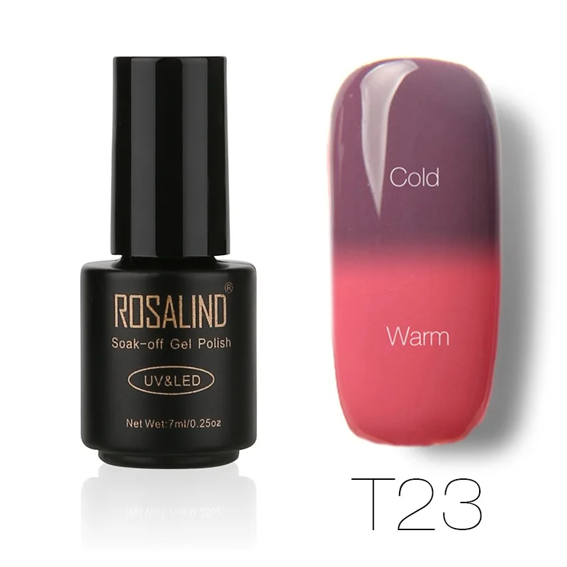 ROSALIND серия изменения температуры сплошной цвет градиентный лак для ногтей клей гель лак для ногтей - Цвет: 23