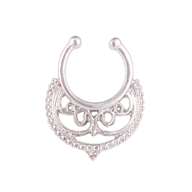 Stainless Steel Fake Nose Ring Septum Piercing Cheater Clip On Non Piercing Nose Ring Fake Septum Jewelry Faux Percing Nez