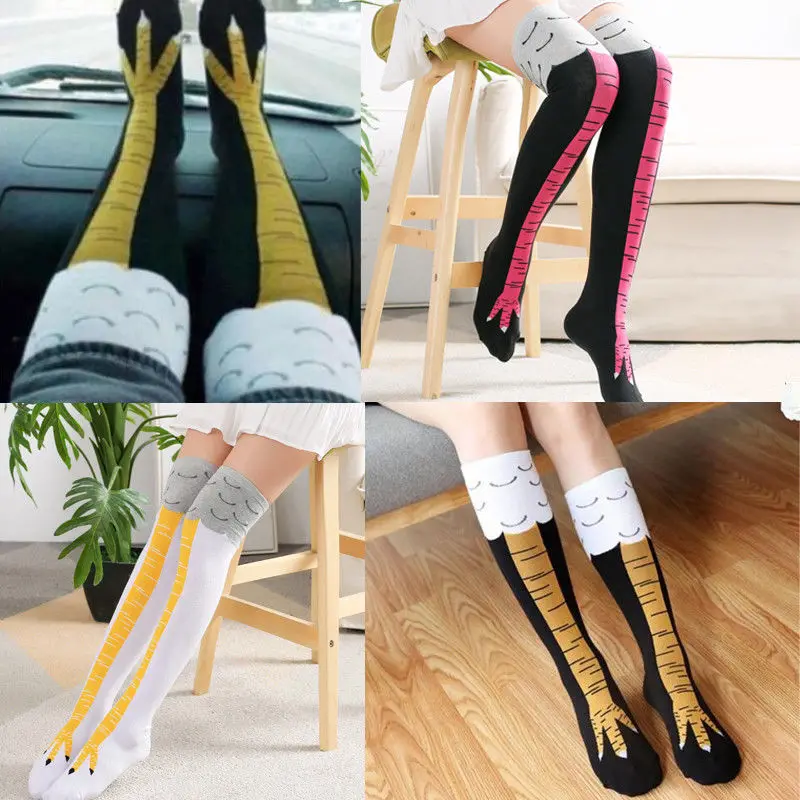 Longyangqk Crazy Funny Chicken Legs Novedad Calcetines Regalos Divertidos Para Mujeres Niñas 