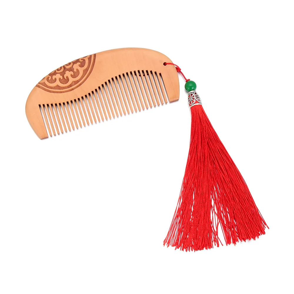 1PC Peach Wood Hair Comb Close Teeth Head Scalp Massage Combs Anti Static Hair Care Hairdressing Styling Accessories Tools - Цвет: 7