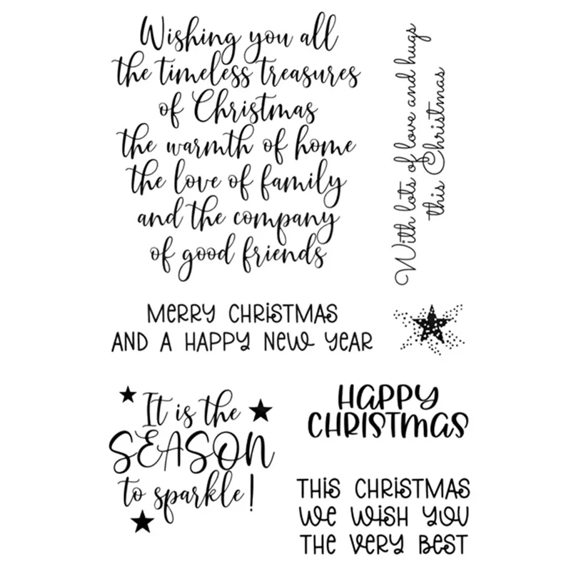 HYS Christmas Words Transparent Clear Stamps for DIY Scrapbooking/Card Making/Kids Christmas Fun Decoration Supplies clear stamps