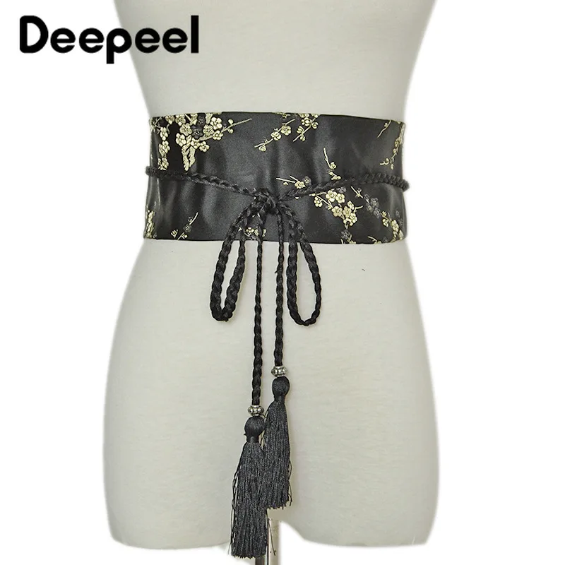 Deepeel 1 шт., 10 см* 230 см, женский пояс с кисточками, этнический стиль, Цветочная вышивка, ремесло, элегантная одежда, аксессуары, пояс CB608