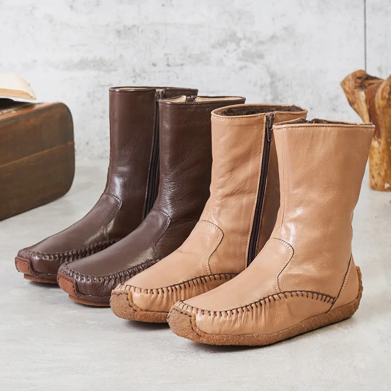 

WOMEN'S Boots 2019 Autumn And Winter New Style Online Celebrity Korean-style Versatile Women's Tube Leather Bottom Women's Boots