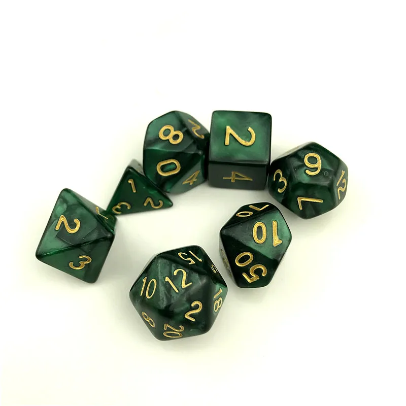4 7 шт./компл. кости D4-D20 многосторонний игральные кости 9 видов цветов Настольный полиэдральный набор акриловых Пластик детский набор игрушек - Цвет: 4