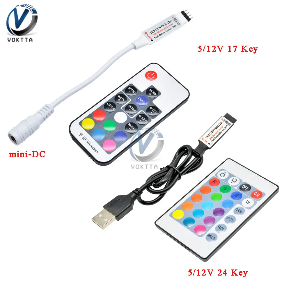 5/12V 17 Key 24 Key USB ИК инфракрасный и RF беспроводной пульт дистанционного управления Лер диммер для дистанционного управления светодиодный светильник