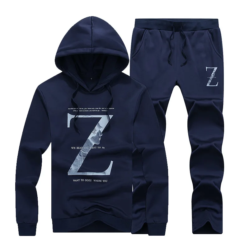 

Hot Selling 2018 New Style Spring And Autumn Leisure Sports Suit Men's Hoodie Set Men's Sports Clothing Men