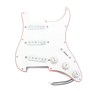 

Hricane Alnico V Loaded Pickguard SSS for Strat Electric Guitar Pickups 3Ply Orange Binding Prewired Pickguard Alnico Pickup