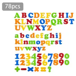 78 шт магнитные числа буквы изучение алфавита игрушечные наклейки стикеры на холодильник игрушки