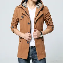 Мужское толстое теплое пальто, Тренч, зимние куртки, зимний теплый Тренч с капюшоном, мужская повседневная куртка со съемным капюшоном размера плюс 5XL