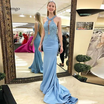 

Verngo Mermaid Evening Dress Formal Dress Blue Stain Evening Dresses Long Sexy Dress Party Vintage Red Vestidos Elegantes