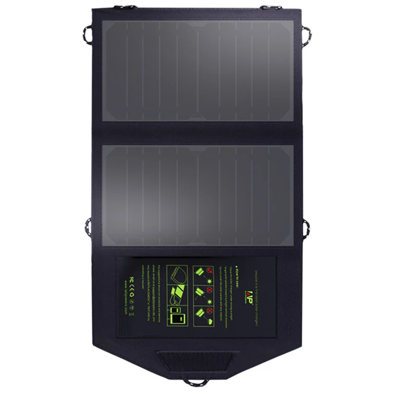 AABB-солнечная панель Allpowers 10W 5V Портативное Солнечное Зарядное устройство солнечные зарядные устройства Зарядка для телефона для пеших прогулок и т. Д. На открытом воздухе