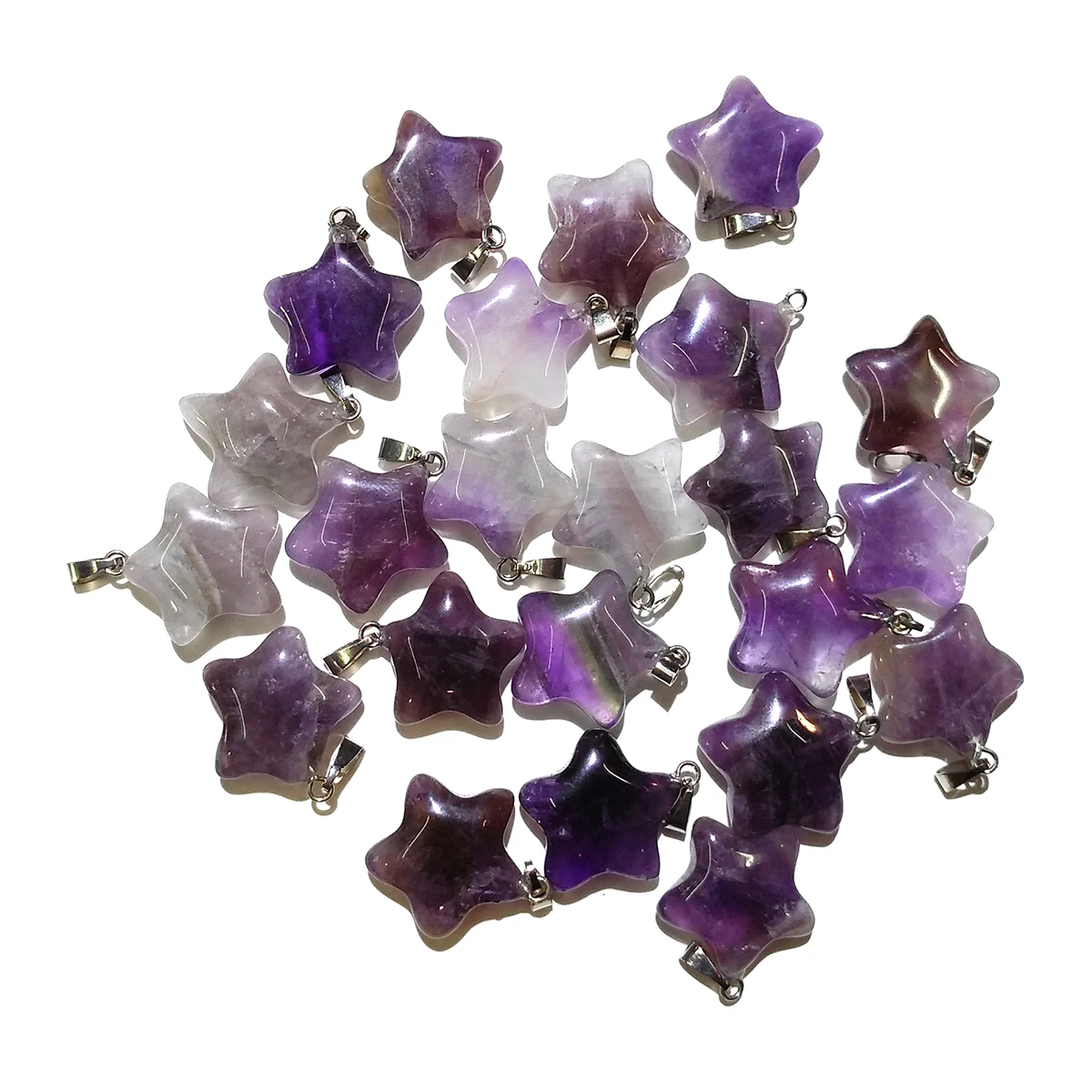 Natural Stone Star shape Fashion Amethysts Lucky Pendantsr DIY bracelet necklace for Jewelry Making Reiki Healing Gift | Украшения и