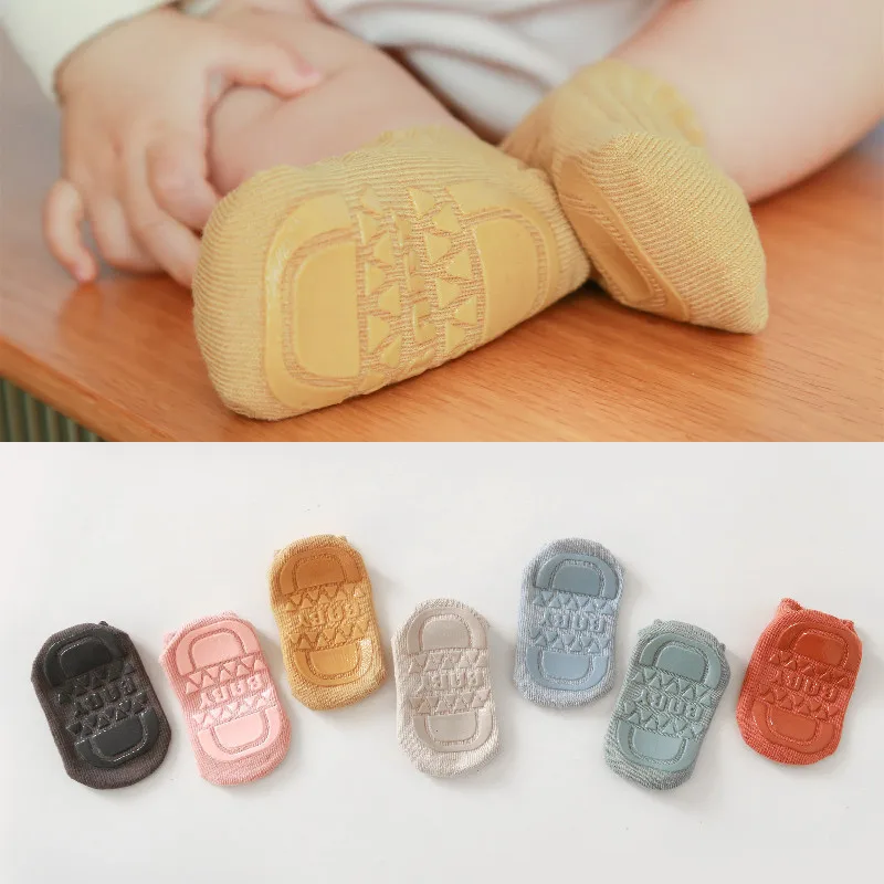 

New Baby Socks On-slip Toddler Indoor Floor Socks Cotton Shallow Mouth Boat Socks For Boys Girls Unisex Breathable Four Season