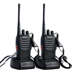 Baofeng – interphone portable bf 888s, émetteur récepteur sans fil bidirectionnel UHF 888s, UHF 400 470MHz, 16 canaux avec casque, 2 unités/ 