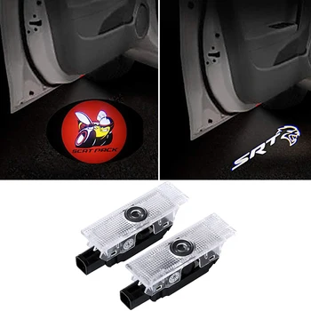 

2Pcs Car Welcome Light Door Logo Laser Projector Lamp For Dodge Challenger Scat Pack SRT Demon Charger LED Ghost Shadow Light