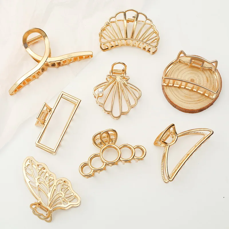 Claw-Clamps Hairpin Hair-Accessories Crab Geometric-Hair Moon-Shape Girls Cliplarge-Size