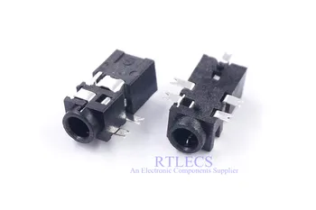 

100 pcs TRRS SMT Audio Jack Stereo 2.5 mm 5 Pins 4 poles Surface Mount Horizontal PCB right Angle 1 Inernal Switch Right Angle