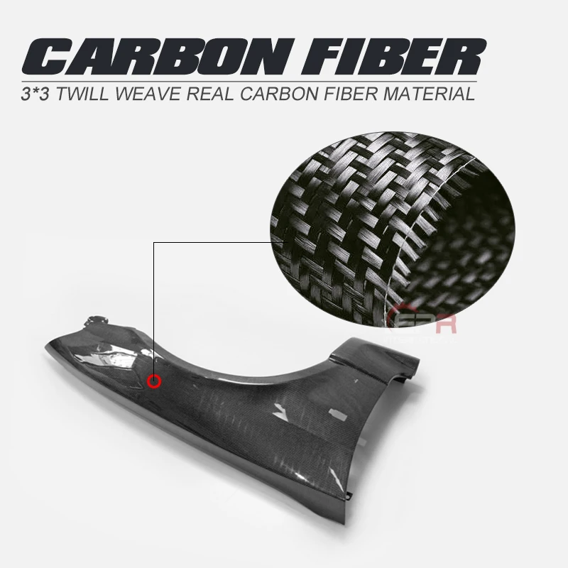 

Drift RF Style Carbon Fiber Front Wide Vented Fender Glossy Finish Wheel Arch Flare Cover Kit For Nissan Skyline R33 GTR BCNR33