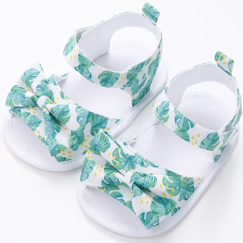 [Simfamily] сандалии для девочек Летняя детская обувь новорожденного обувь хлопковые парусиновые сандалии в горошек с бантом Стильные Классические модные сандалии