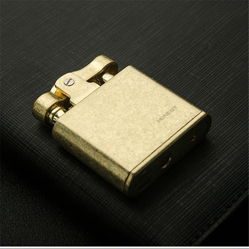 Honest Copper Cigarette Lighter Gasoline Vintage Kerosene For oil Lighter Grinding Wheels Fire Lighter Retro Windproof Lighter