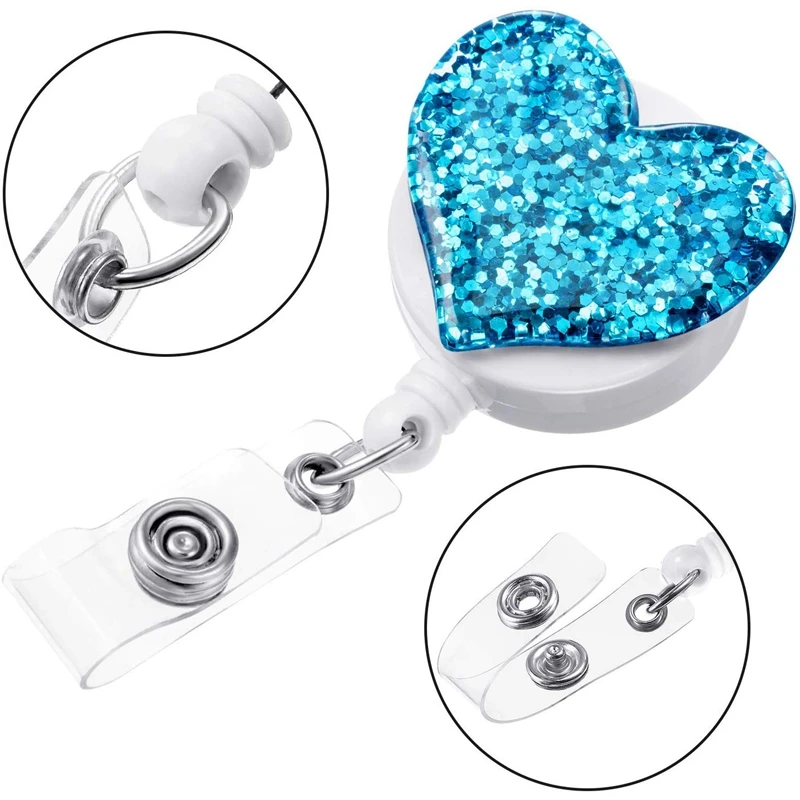 Выдвижной Значок клип с зажимом аллигатора, значок клип ID значок клип, Bling Love выдвижной значок кронштейн 10 штук