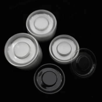 

100pcs wholesale circle round clear lash trays plastic transparent blank holder tray for eyelash packaging box Case container