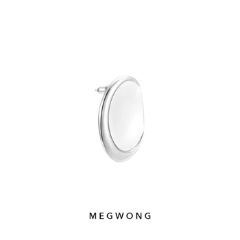 

Custom MEGWONG fire lacquer postmark series earrings single 925 silver simple jewelry original design