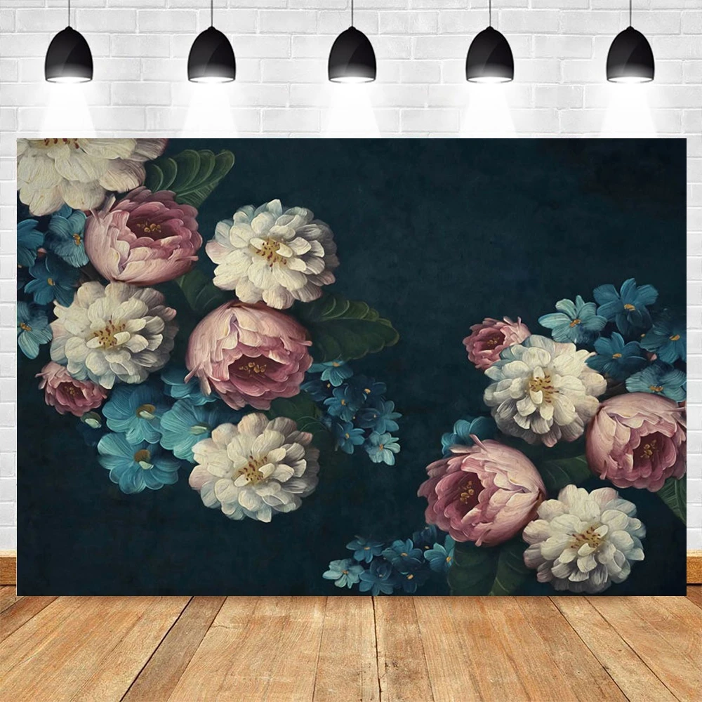 

Vintage Flower Watercolor Painting Backdrop Floral Newborn Baby Photography Background For Photo Studio Photophone Photocall