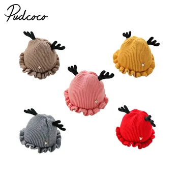 

Pudcoco Newborn Handmade crochet Baby Girls Boys Antlers Hats Winter Xmas Cap 6-28M Kids Warm Knitted Beanie