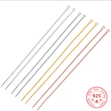 Puro 925 colar de Prata Comprimento 9/11. 5cm Linha de Fio Resultados Da Jóia Da Cadeia de Veneza Do Parafuso Prisioneiro Da Orelha Orelha Brincos DIY Acessórios Para Jóias(China)