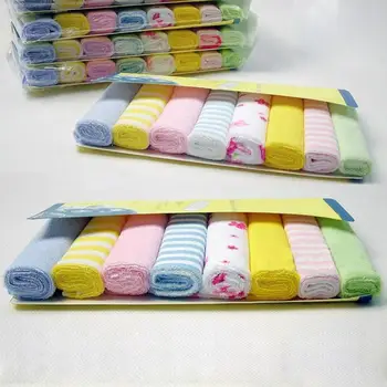 

8pcs/pack Cotton Baby Nursing Towels Saliva Bibs Handkerchief Towel Washcloth Newborn Boys Girls Feeding Cotton Bibs For Kids