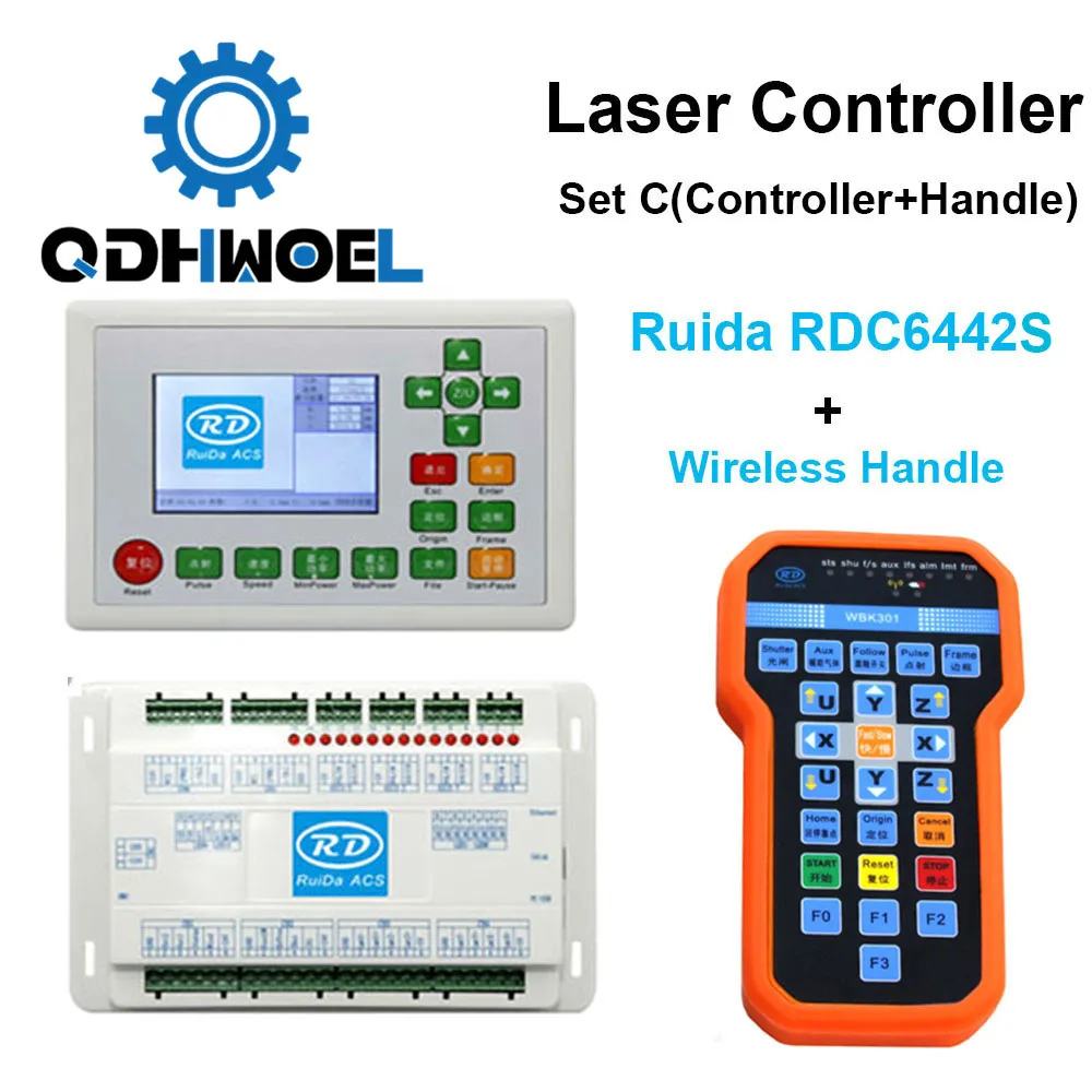 Ruida RDC6442G RDC6442S DSP лазерный контроллер панель PSU Wi-Fi ручка для Co2 лазерная гравировка машина для резки - Цвет: Set C 6442G-Handle